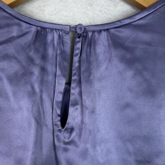 Rebecca Taylor Purple Silk Blouse NWT XL Quiet Luxury Romantic Feminine Designer - Picture 11 of 12
